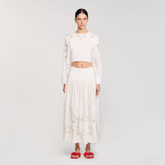 Sandro / Poplin crop top Ecru