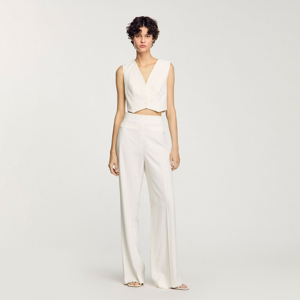 Sandro / Sequin cropped jacket Ecru