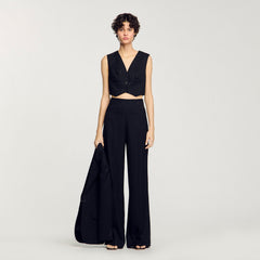 Sandro / Sequin cropped jacket Black