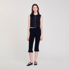 Sandro / Pleated crop top Black