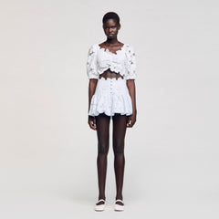 Sandro / Guipure lace top Sky Blue