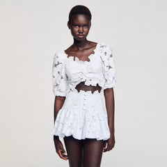 Sandro / Guipure lace top Sky Blue