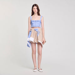 Sandro / Striped crop top Blu / White