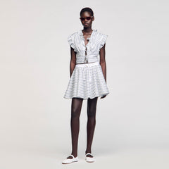 Sandro / Striped sleeveless crop top Blu / White