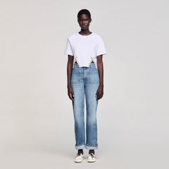Sandro / Rhinestone crop top White