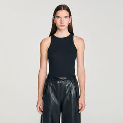 Sandro / Embroidered vest top Black