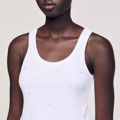 Sandro / Vest top with rhinestones White