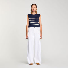 Sandro / Sleeveless striped T-shirt Navy Blue