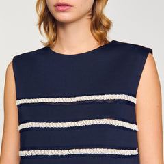 Sandro / Sleeveless striped T-shirt Navy Blue