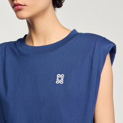 Sandro / Short draped T-shirt Navy Blue