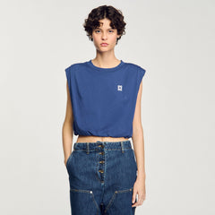 Sandro / Short draped T-shirt Navy Blue