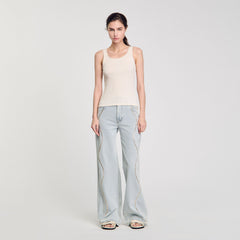 Sandro / Rib knit vest top Ecru