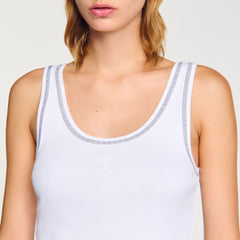 Sandro / Ribbed vest top Black / White