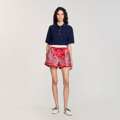 Sandro / Polo shirt with decorative buttons Navy Blue
