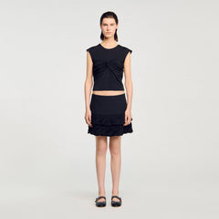 Sandro / Draped T-shirt Black
