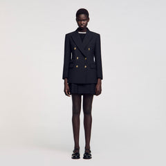 Sandro / Double-breasted suit jacket Black