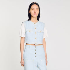 Sandro / Decorative tweed jacket Sky Blue