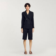 Sandro / Double-breasted suit jacket Black