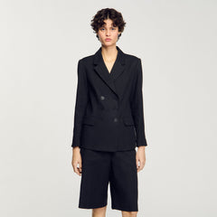 Sandro / Double-breasted suit jacket Black