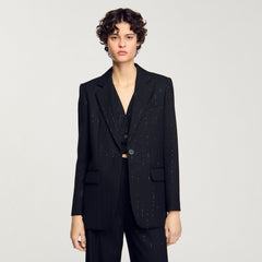 Sandro / Sequinned suit jacket Black