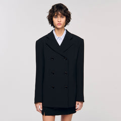 Sandro / Crossed tailored jacket Black