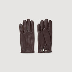 Sandro / Leather gloves Black Brown