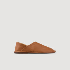 Sandro / Grained leather slippers Camel