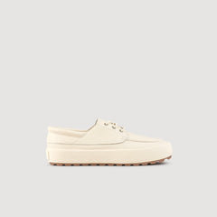 Sandro / Leather boat shoes Off-White