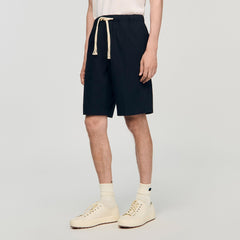 Sandro / Elasticated waist cotton shorts Navy Blue