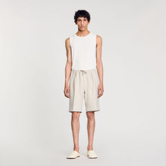 Sandro / Jersey Bermuda shorts Aluminum