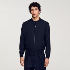 Sandro / Zip-up varsity jacket Navy Blue