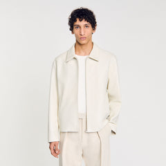 Sandro / Leather jacket Aluminum