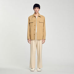 Sandro / Oversized shirt with pockets Sand.