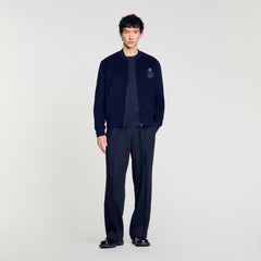 Sandro / Double-faced snake-detail jacket Midnight Blue