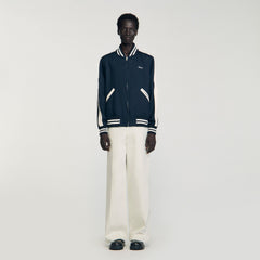 Sandro / Zip-up varsity jacket Navy Blue