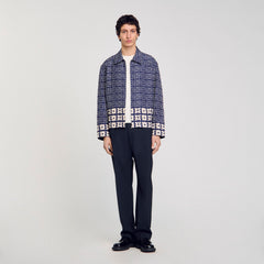 Sandro / Jacket with floral motif Midnight Blue