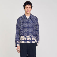 Sandro / Jacket with floral motif Midnight Blue