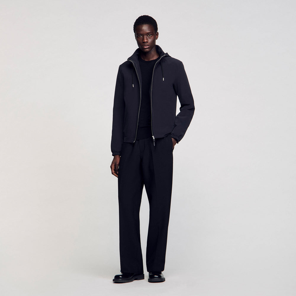 Sandro / Zip-up hooded jacket Navy Blue