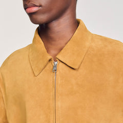 Sandro / Split leather jacket Camel