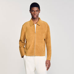 Sandro / Split leather jacket Camel