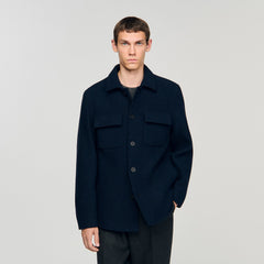 Sandro / Wool overshirt Midnight Blue
