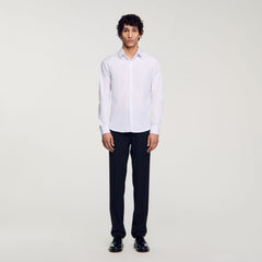 Sandro / Fitted stretch cotton shirt White