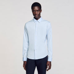 Sandro / Fitted stretch cotton shirt Sky Blue