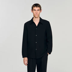Sandro / Long-sleeved jersey shirt Black