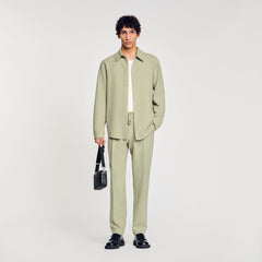 Sandro / Long-sleeved jersey shirt Light Kaki.