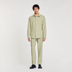 Sandro / Long-sleeved jersey shirt Light Kaki.