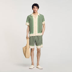Sandro / Short-sleeved patterned shirt Super Green