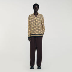 Sandro / Printed loose-fit shirt Beige