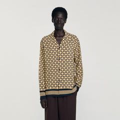 Sandro / Printed loose-fit shirt Beige