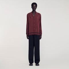 Sandro / Printed loose-fit shirt Cognac